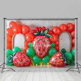 Aperturee - Aperturee Strawberry With Balloon Sweet Cake Smash Backdrop
